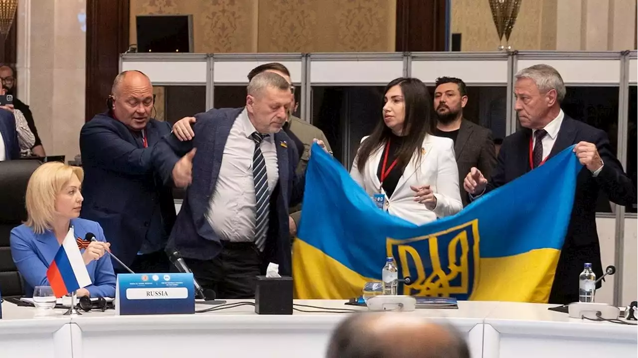 Handgemenge auf Konferenz in der Türkei: Streit um ukrainische Flagge eskaliert