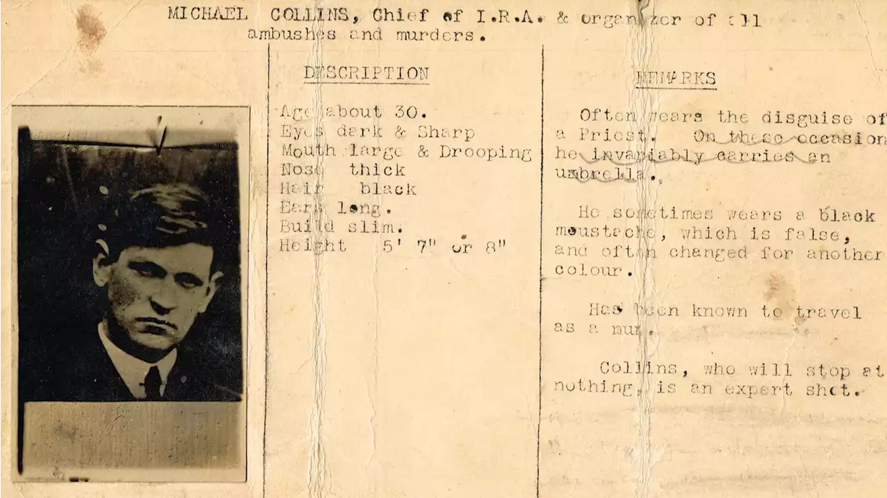 Michael Collins’ mugshot and record card among curious finds at Whyte’s