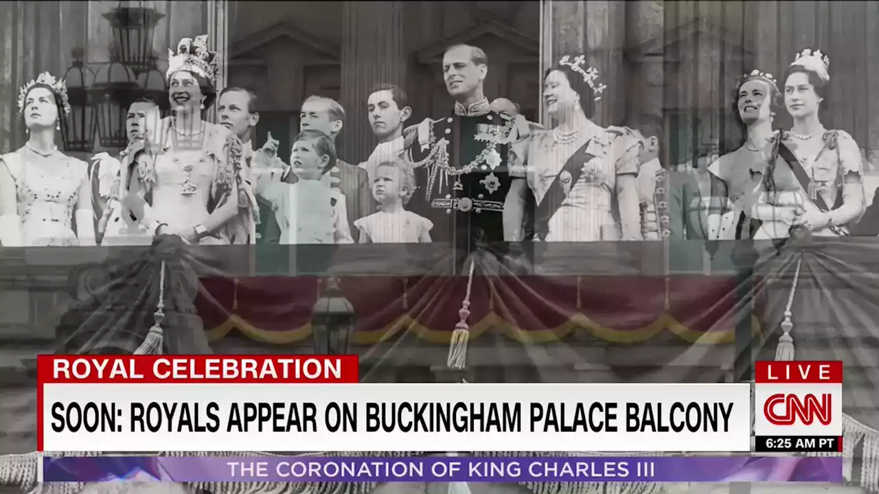 Charles and Camilla step out on Buckingham Palace balcony