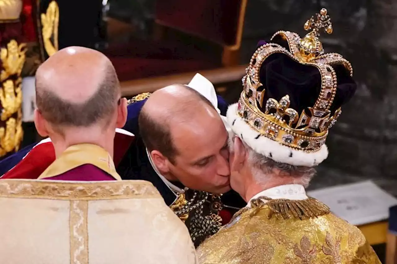 Prince William Kisses King Charles III On Cheek As He Swears Loyalty To Dad At Coronation