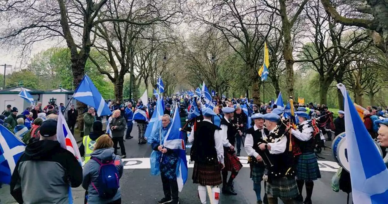 Thousands march through Glasgow streets for independence as King crowned