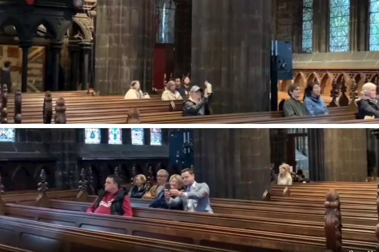 Dozens turn out for Glasgow Cathedral coronation screening