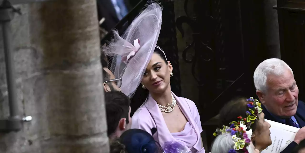 Katy Perry Wears a Dramatic Lavender Hat to King Charles's Coronation