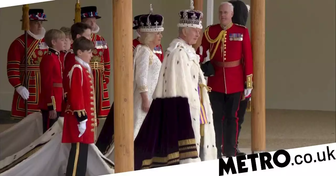 King Charles and Queen Camilla receive royal salute at Buckingham Palace