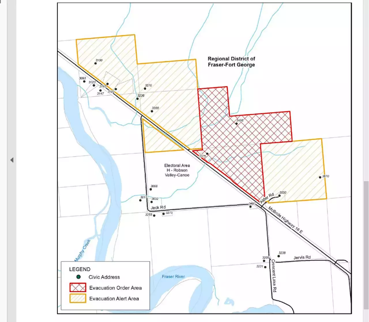 WIldfire prompts evacuation near McBride