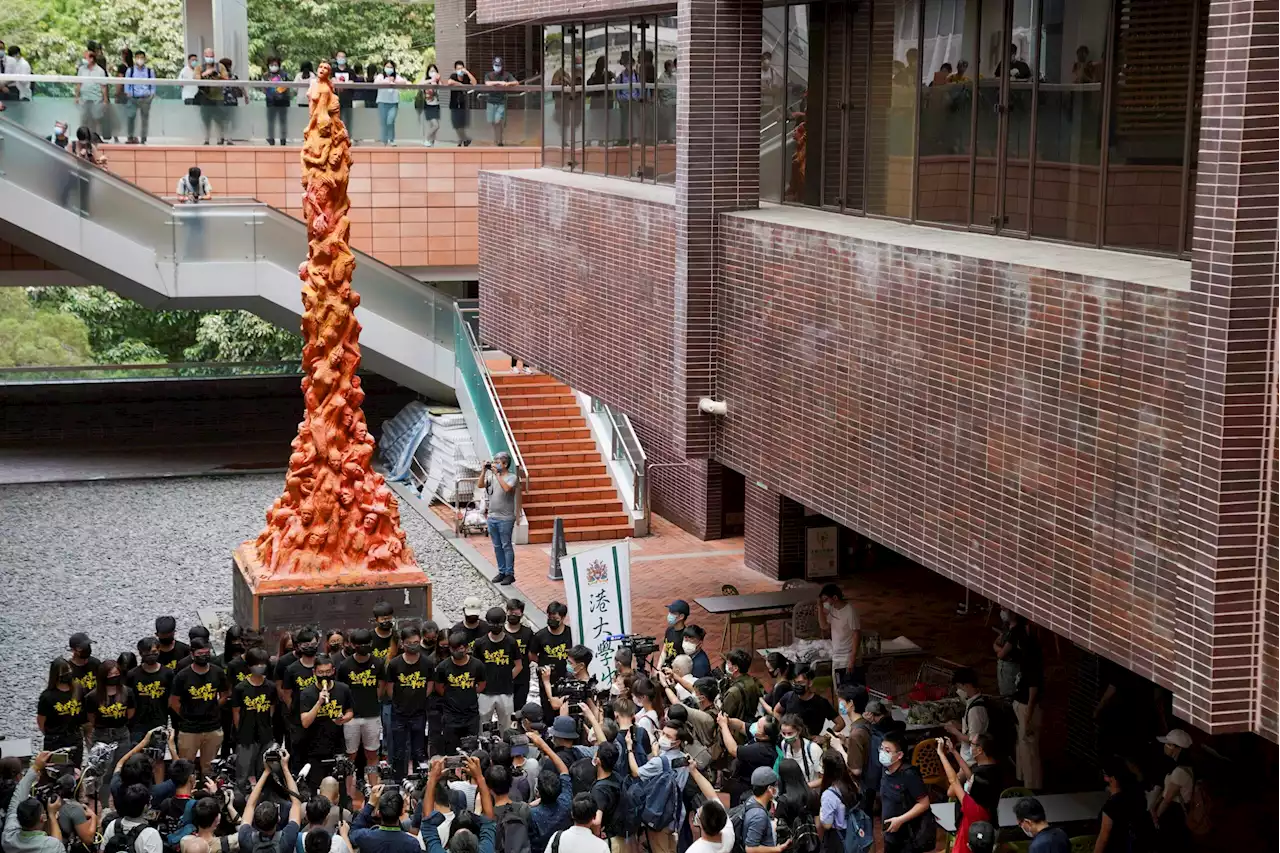 Hong Kong police seize statue in 'incitement to subversion' probe