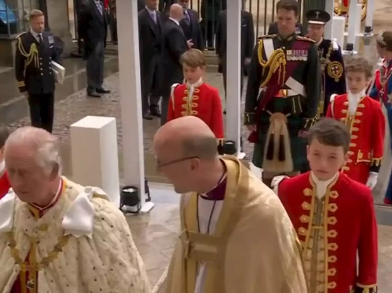 Prince George and Prince Louis steal the nation's hearts during the King's coronation