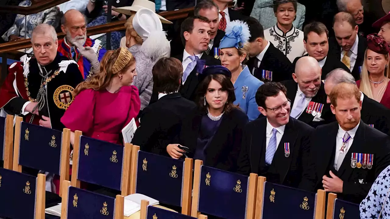 Prince Harry and Prince Andrew sat in same row at King's coronation