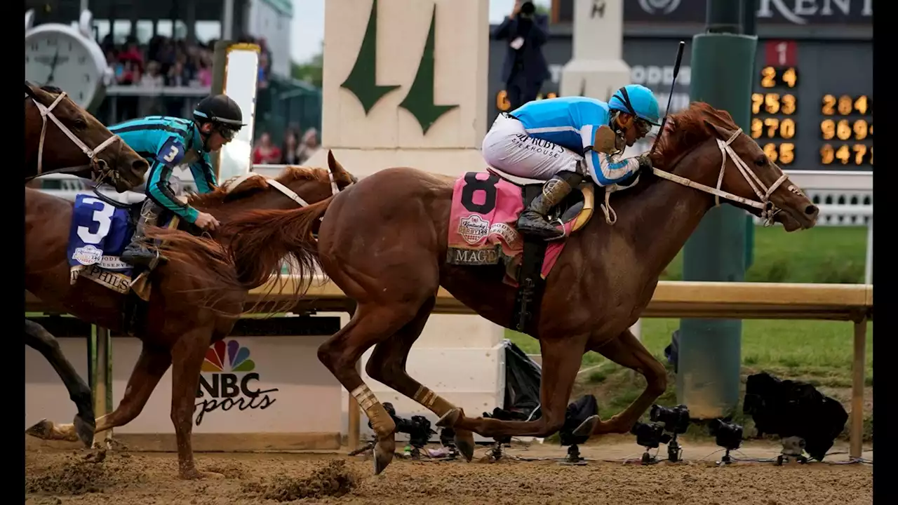 Mage crosses finish 1st in Kentucky Derby amid 7th death