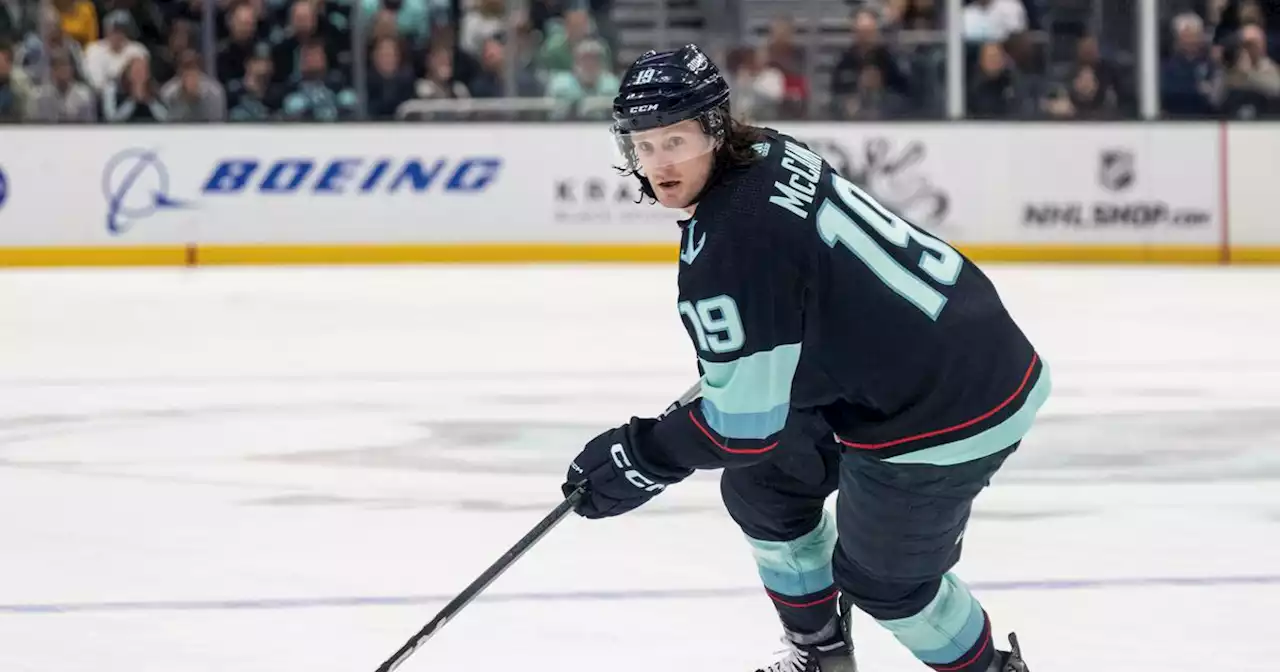 Jared McCann back on ice, but not ready to return yet for Kraken vs. Stars