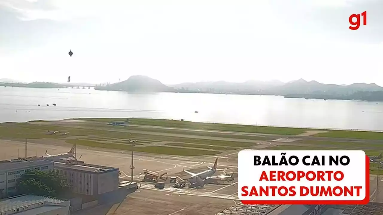 Balão cai em aeroporto no Rio e provoca alteração em voo que pretendia aterrissar; VÍDEO