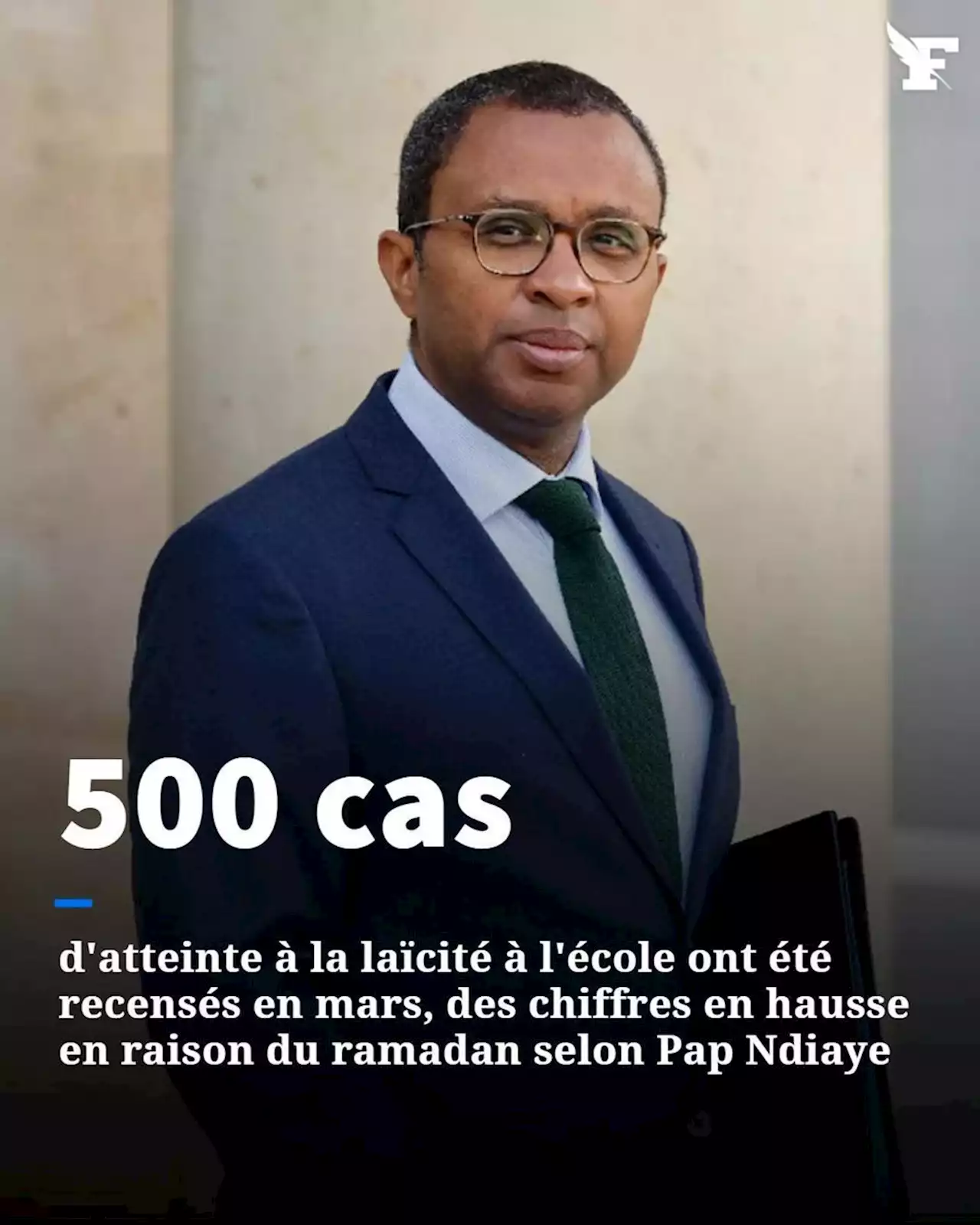 Atteintes à la laïcité à l'école : 500 cas en mars, selon Pap Ndiaye