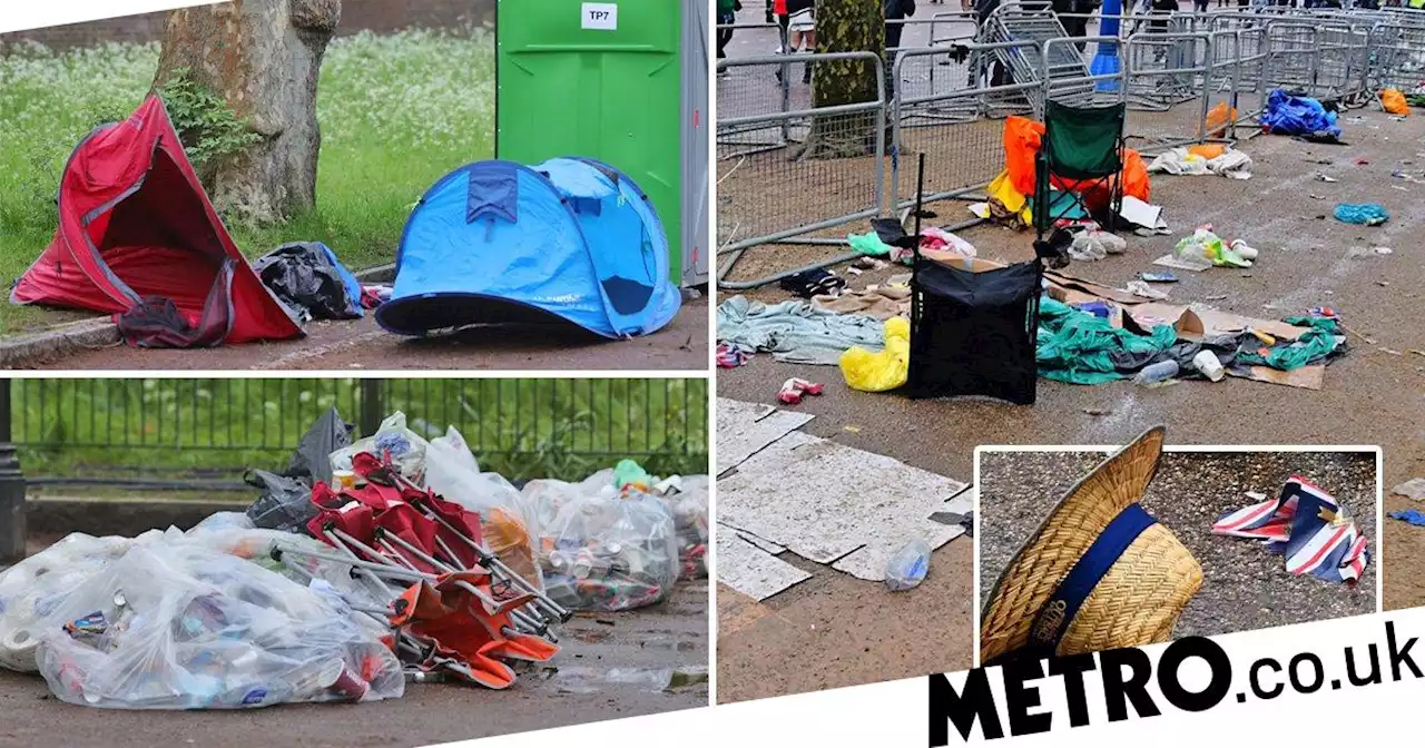 Royal fans leave sea of rubbish and abandon their tents after coronation