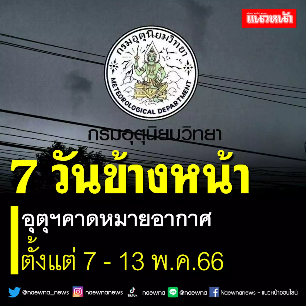 มาแล้ว! อุตุฯคาดหมายอากาศ 7 วันข้างหน้า ตั้งแต่ 7 - 13 พฤษภาคม 2566