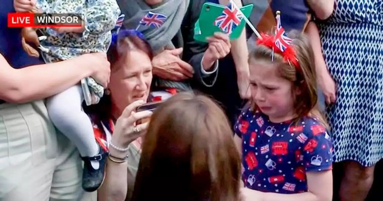 The moment Kate Middleton sweetly embraces crying little girl