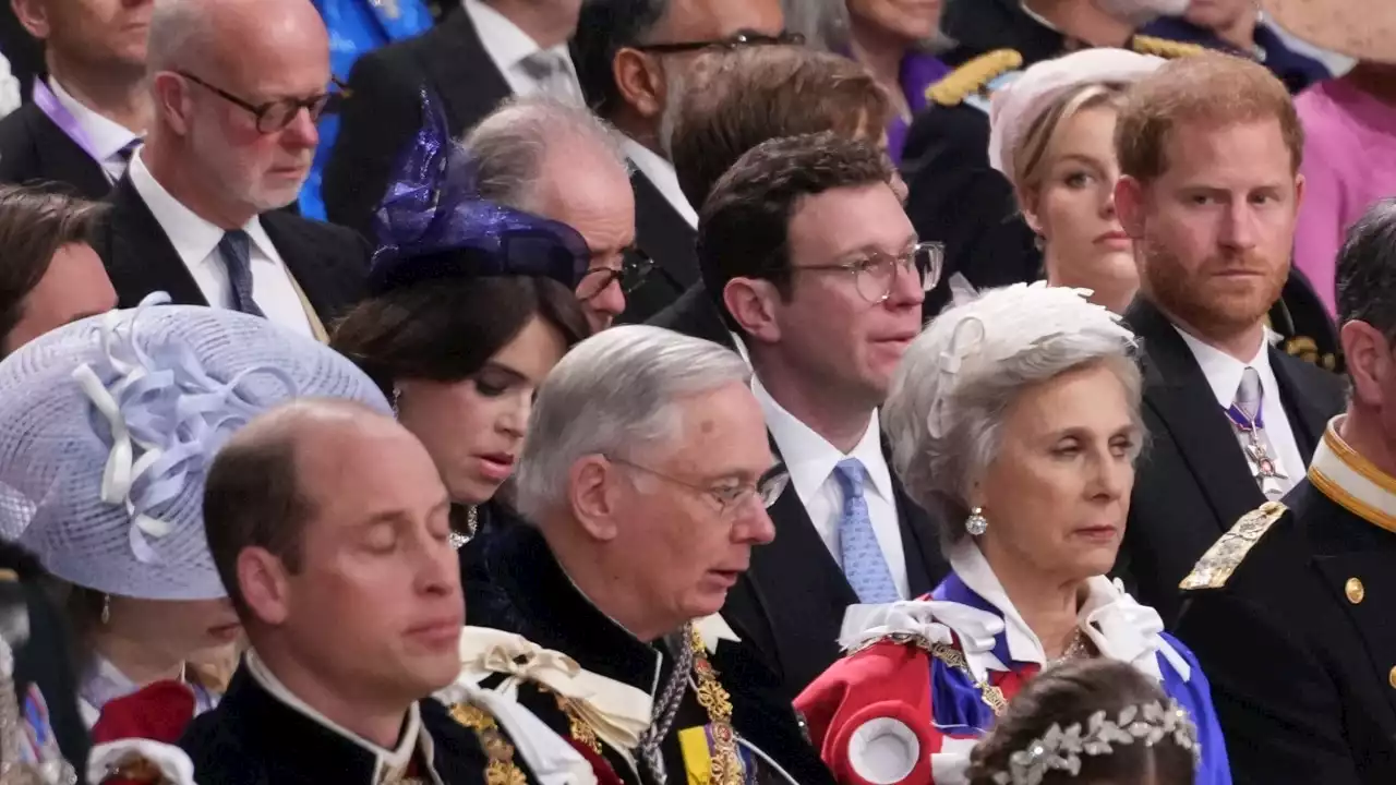 Prince Harry spotted giving Prince William frosty stare at coronation