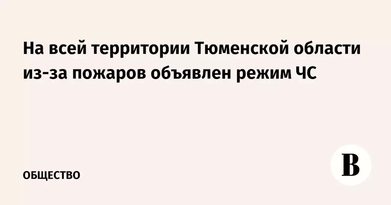 На всей территории Тюменской области из-за пожаров объявлен режим ЧС