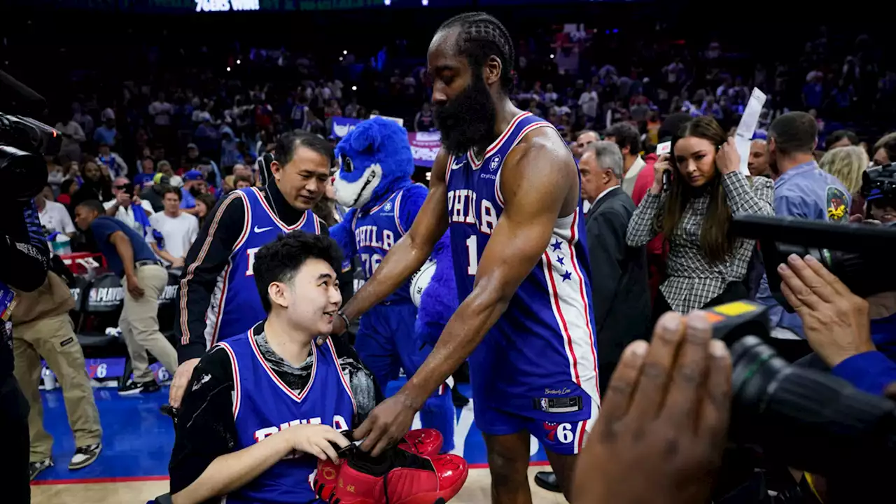 76ers' James Harden gifts MSU shooting survivor with sneakers after Game 4 win