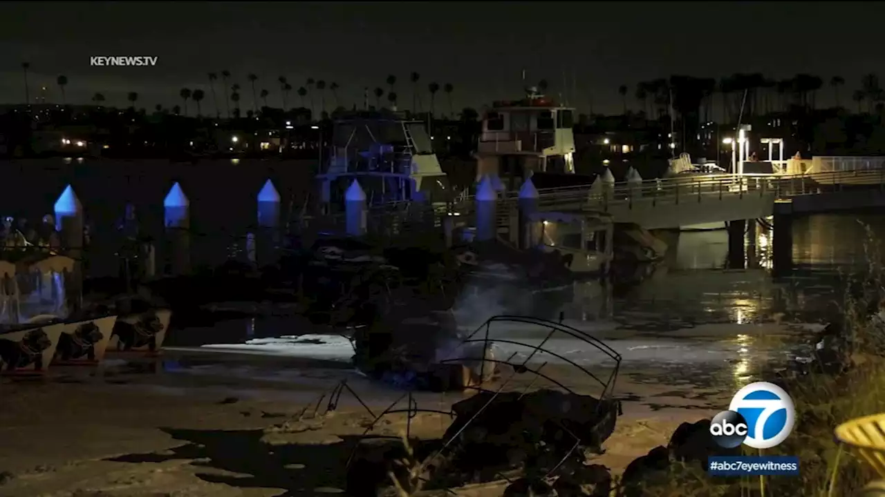 About 10 boats destroyed in Long Beach marina fire; cause under investigation