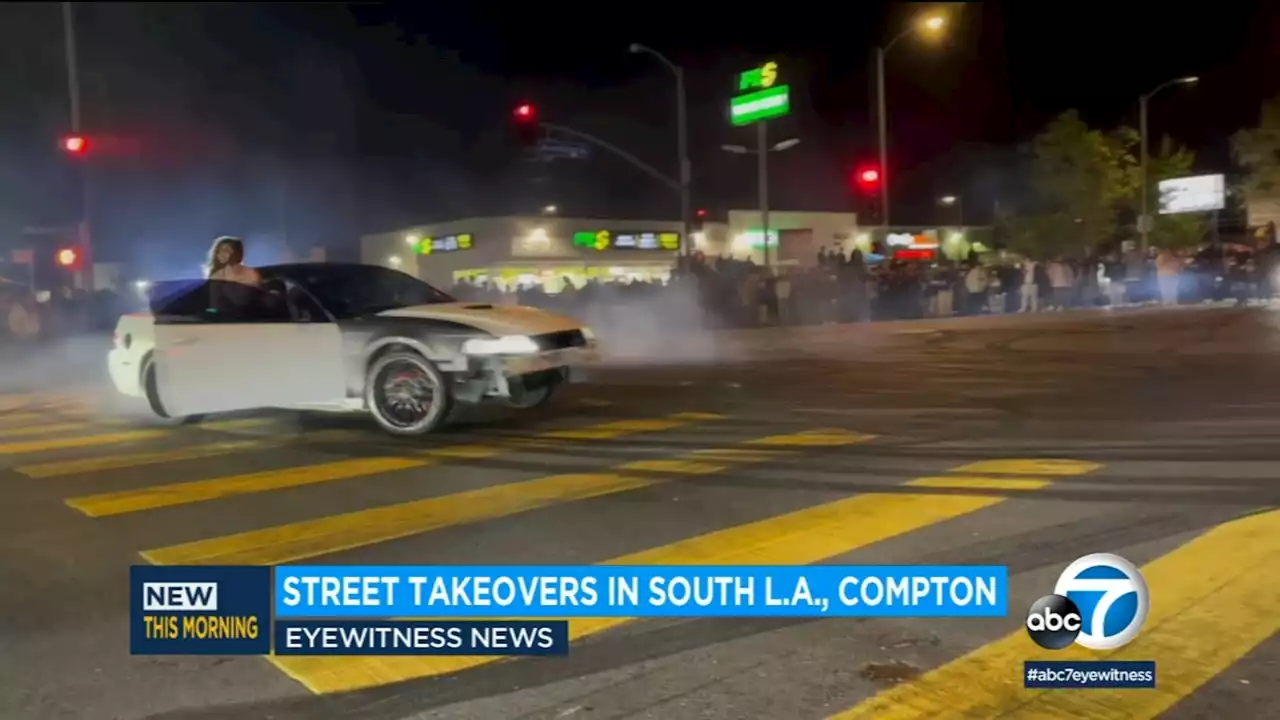 Another round of street takeovers caught on camera in South LA, Compton