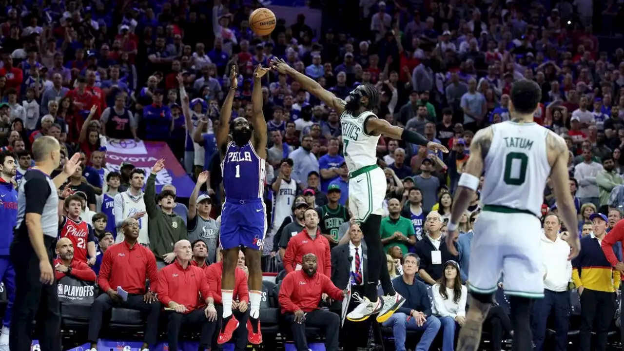 Harden makes winning 3 in OT, 76ers tie series with Celtics