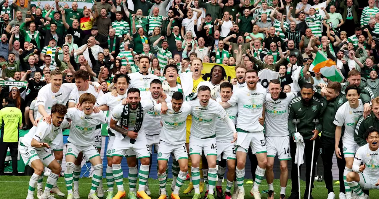 Thousands of Hoops fans gather at Celtic Park to greet the team after title win