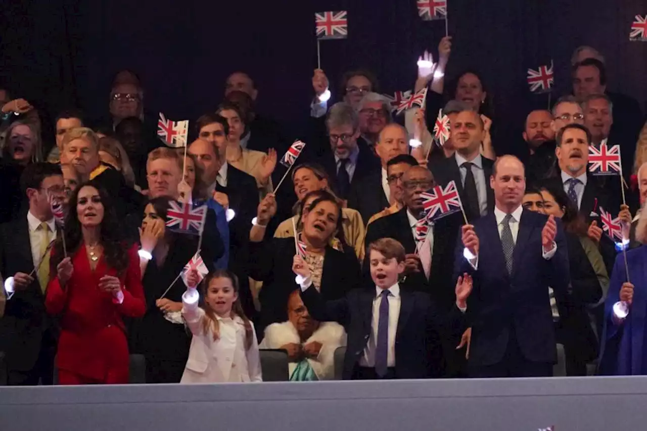 Charlotte and George spotted singing and dancing at Coronation Concert