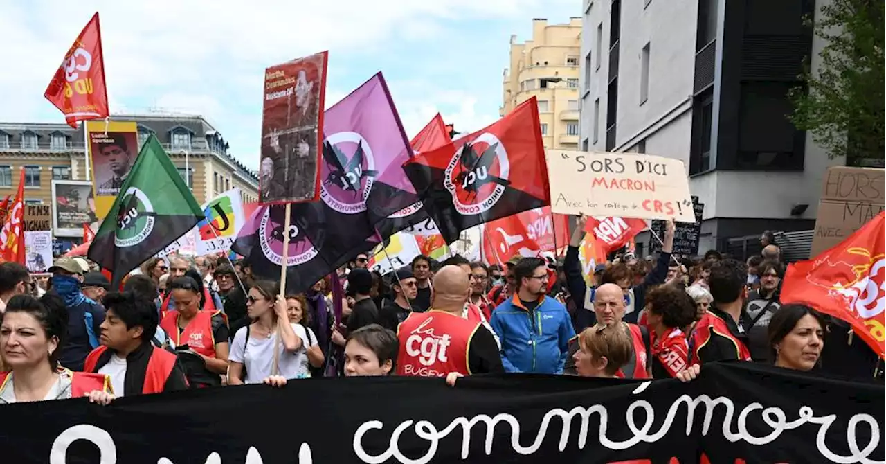 Macron à Lyon: manifestation sous tension de plusieurs milliers de personnes