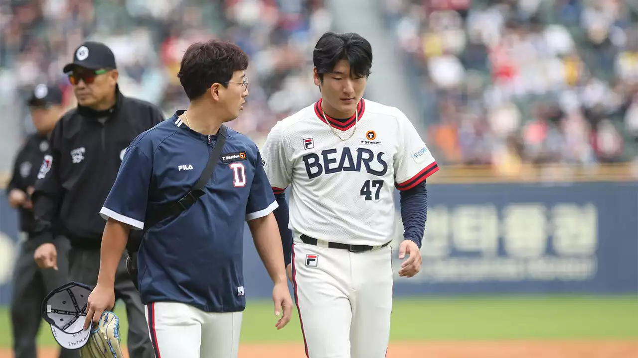 두산 토종 에이스 곽빈, 허리 통증 탓에 1군 엔트리 제외