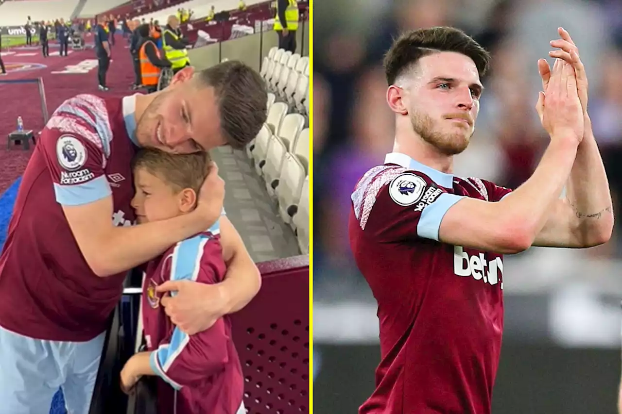 Declan Rice makes emotional young West Ham fan's day after masterclass against Man United