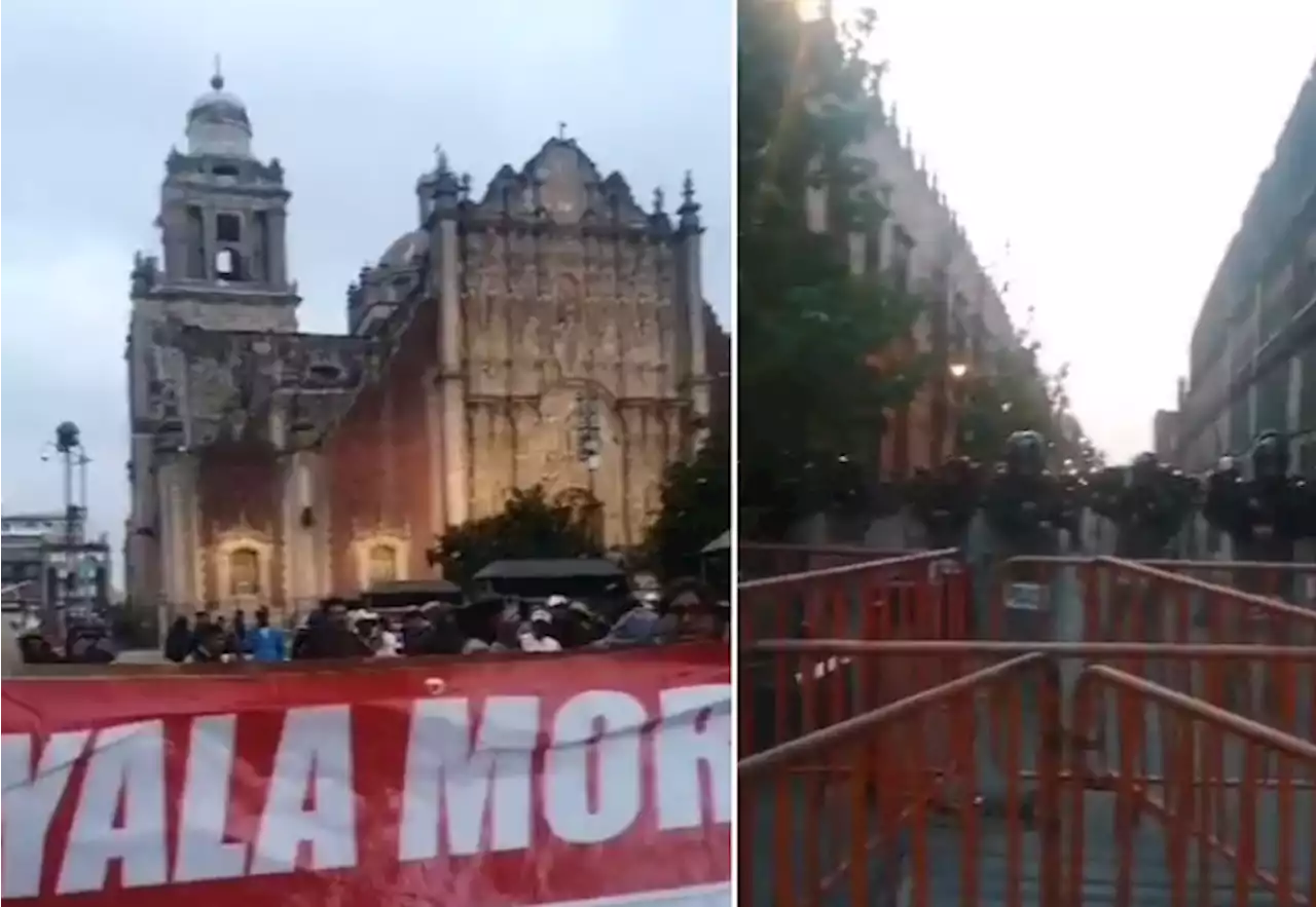 Campesinos que bloquearon la México-Cuernavaca ahora protestan en Palacio Nacional, exigen indemnizaciones