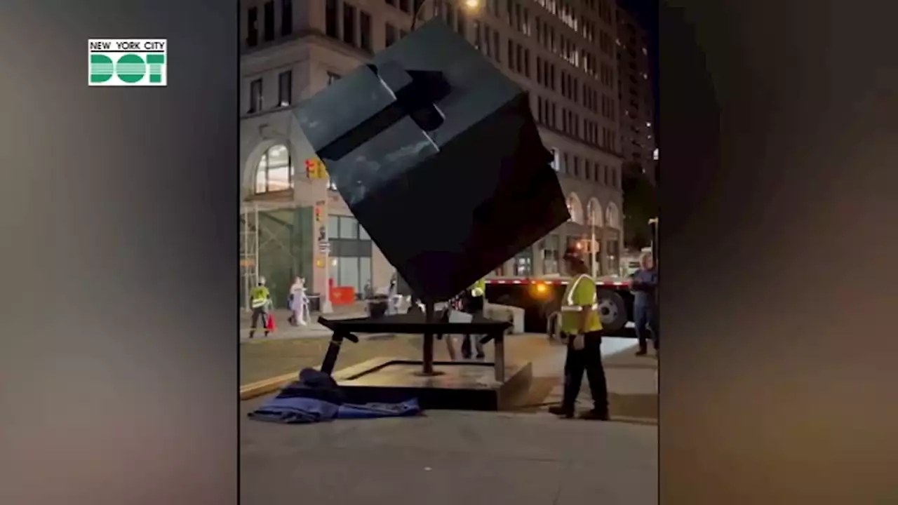 Alamo Cube removed from Astor Place for planned restoration, will spin again this summer