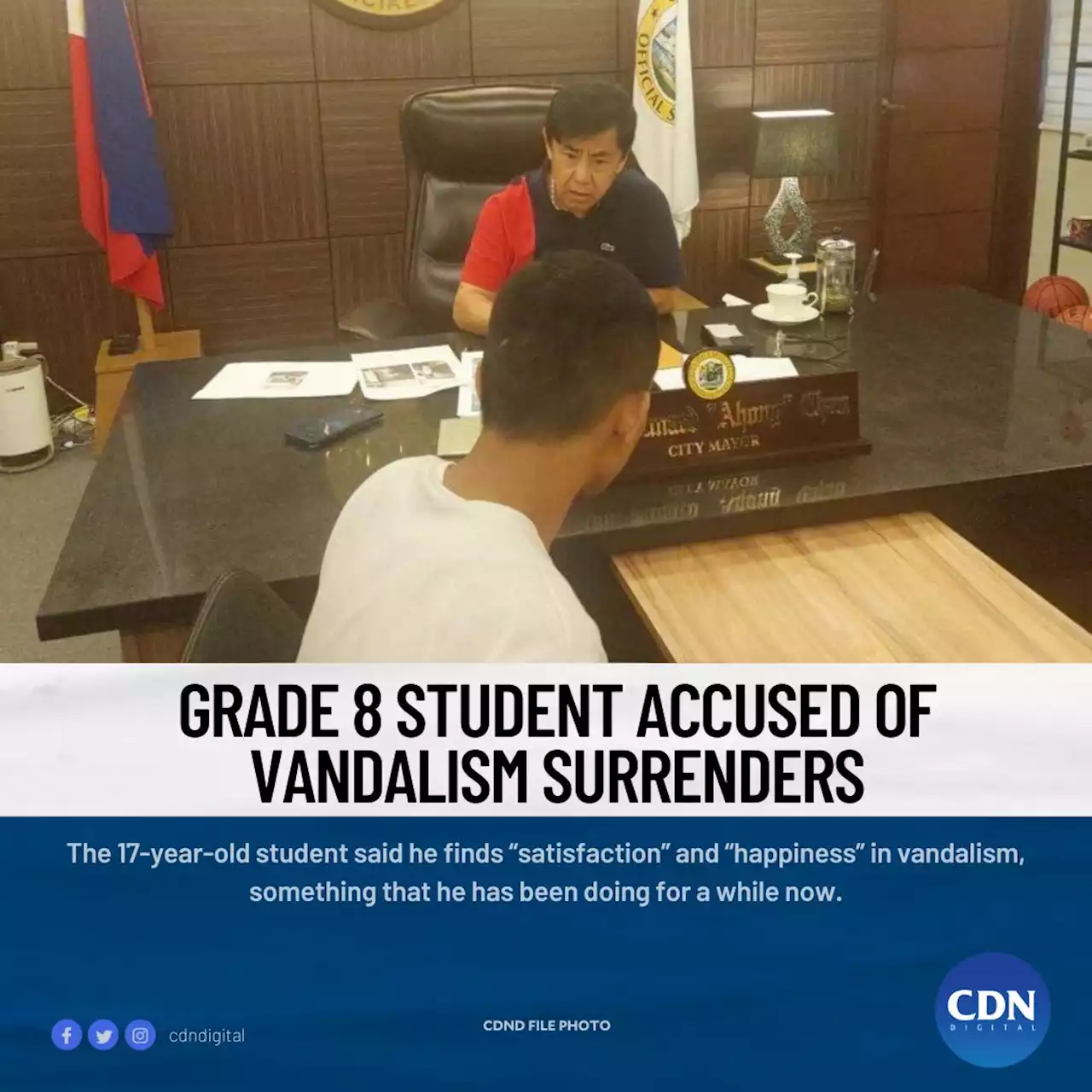 Grade 8 student accused of vandalism surrenders