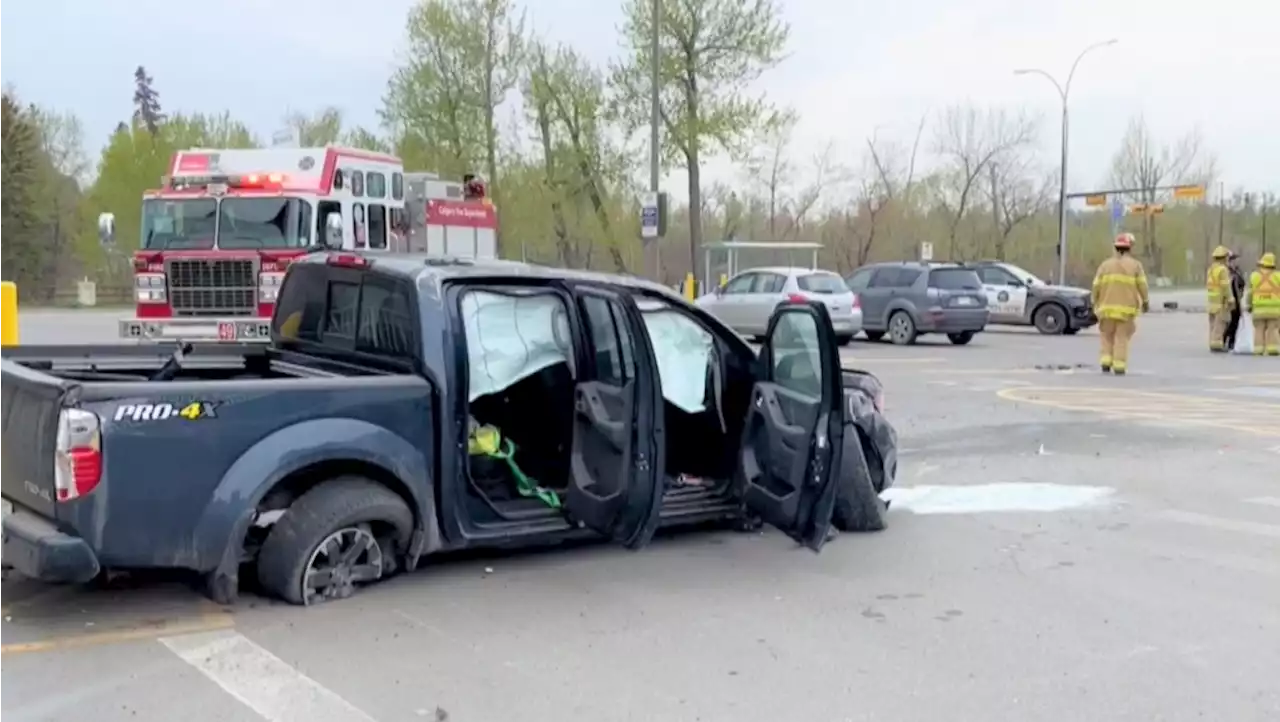 Truck rolls in Mission Safeway parking lot, crashing into empty car