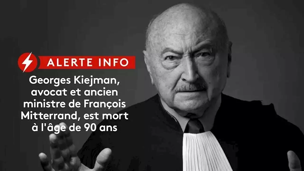 Georges Kiejman, avocat et ancien ministre de François Mitterrand, est mort à l'âge de 90 ans