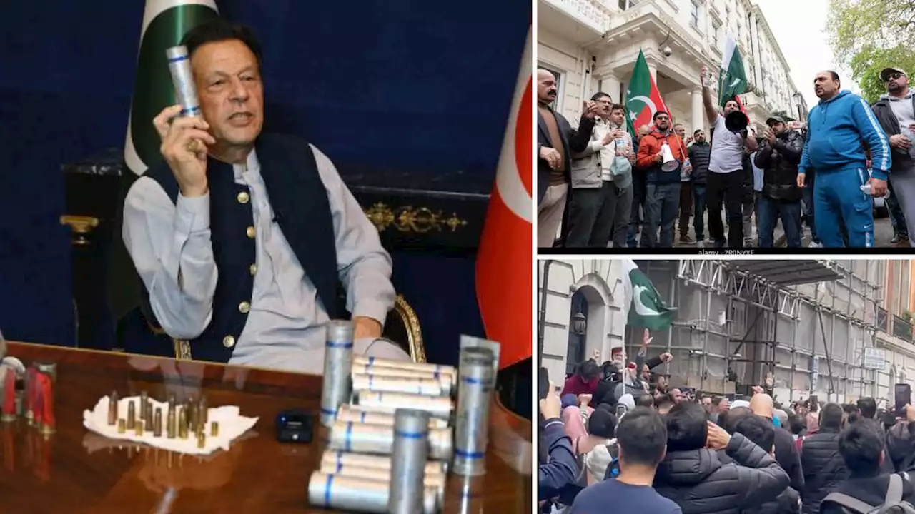 Crowds gather outside Pakistan embassy in London as former PM Imran Khan arrested in Islamabad