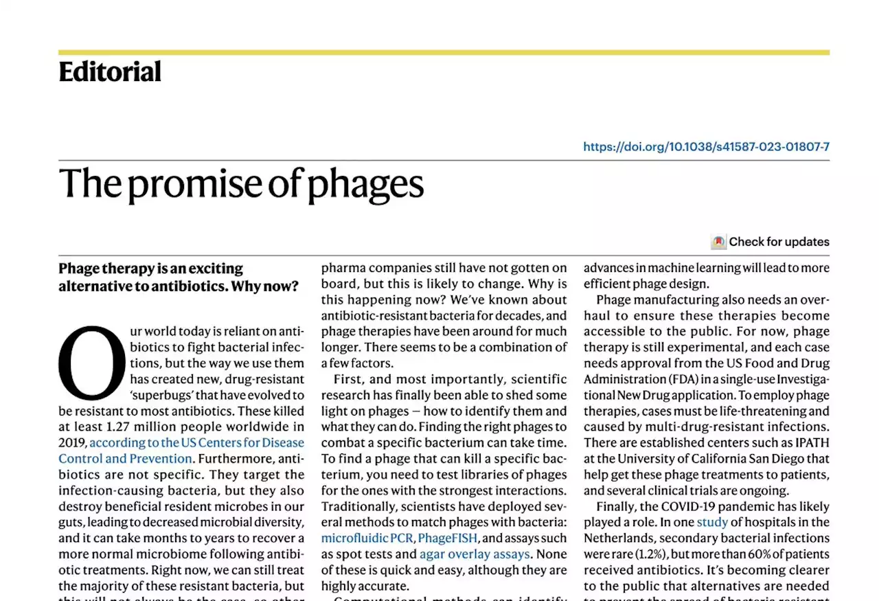 The promise of phages - Nature Biotechnology