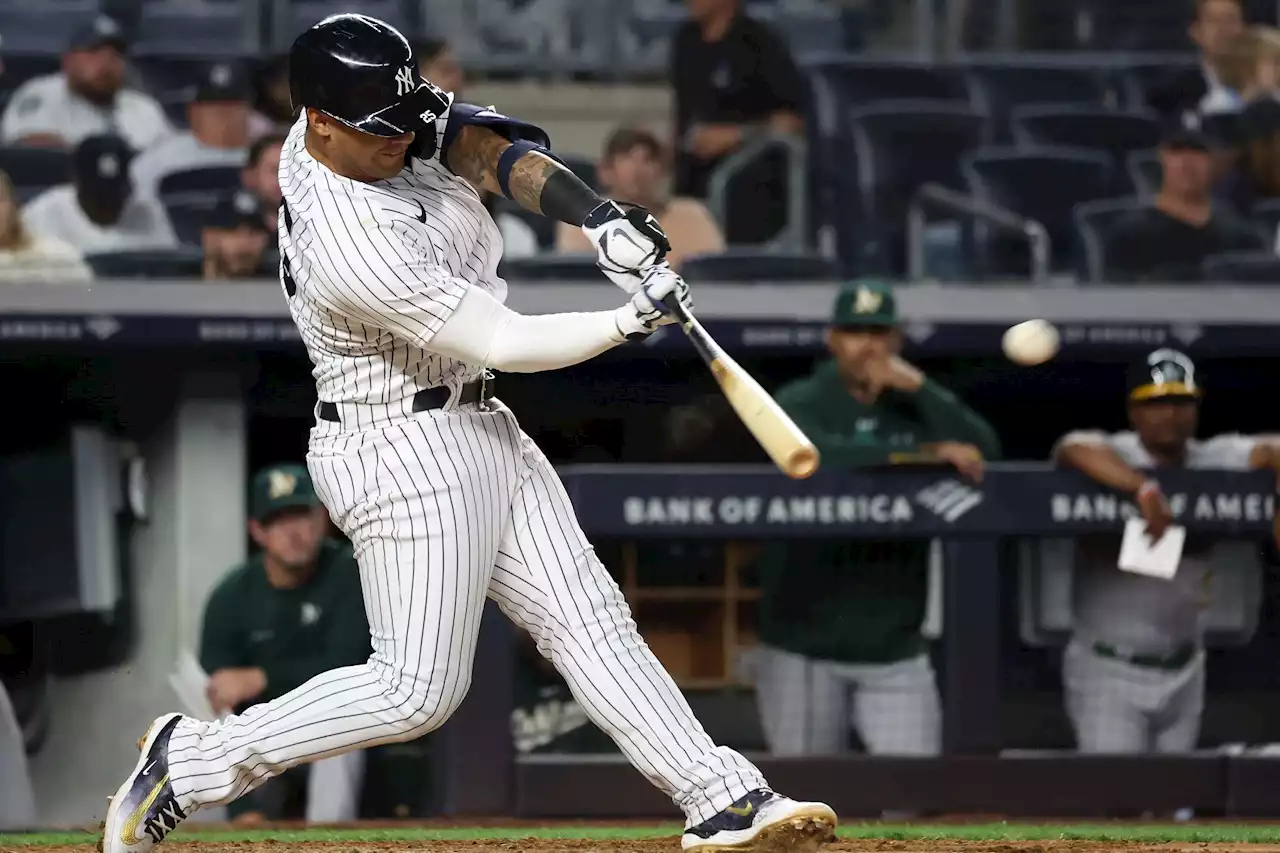 Yankees blast four homers in win over hapless Athletics