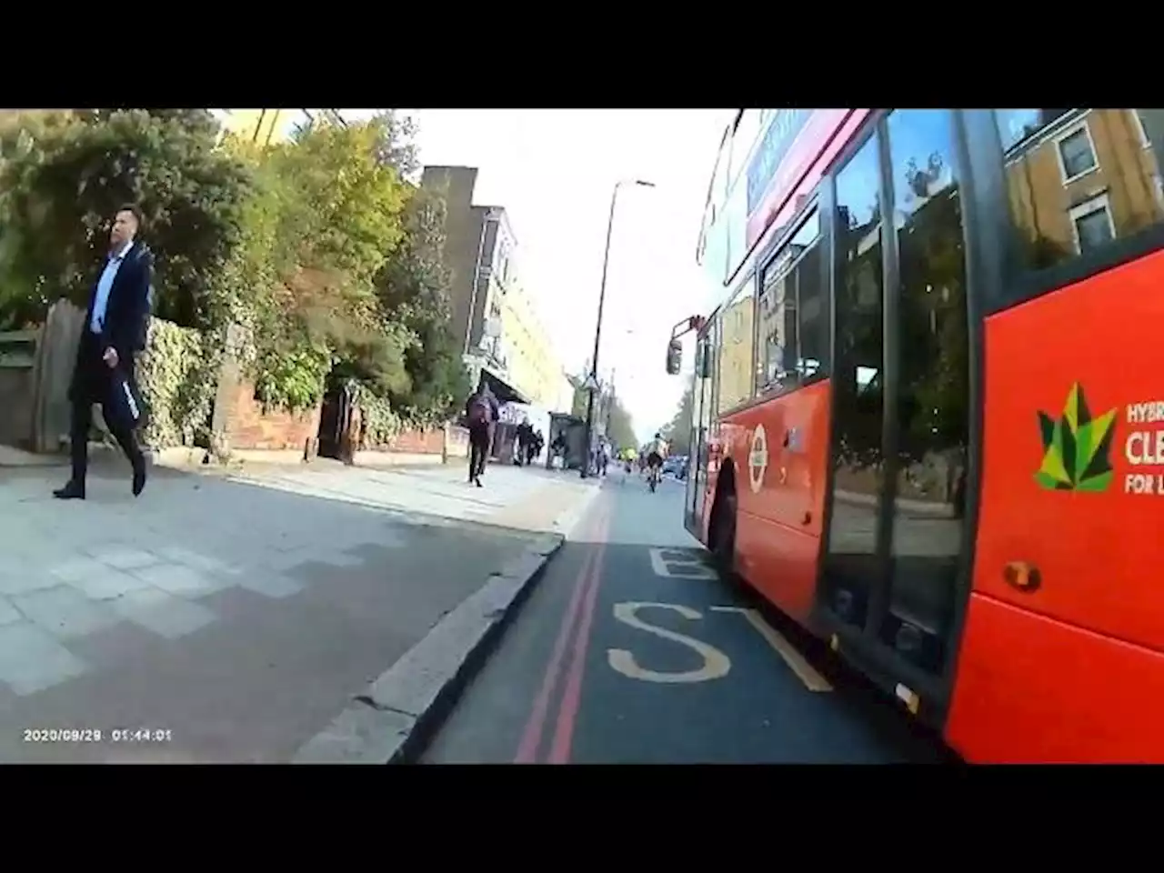 Near Miss of the Day 864: Bus driver squeezes cyclist towards kerb at stop