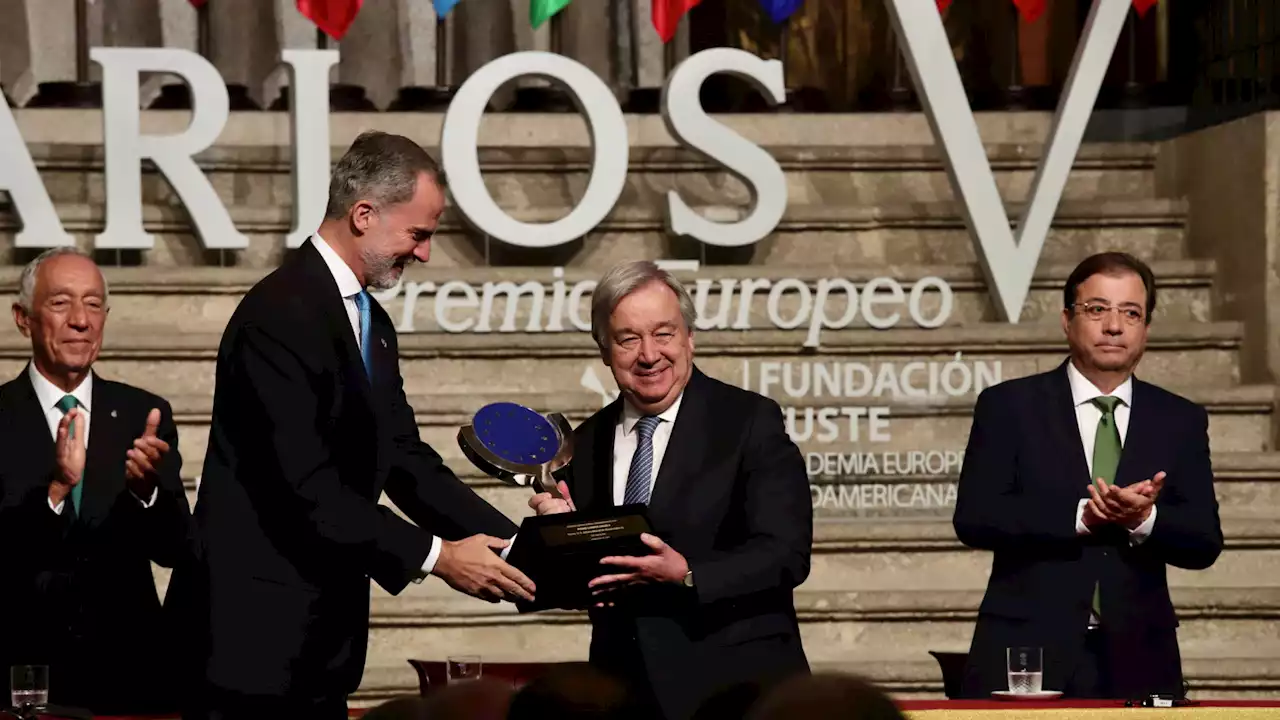 Guterres, durante la entrega del Premio Carlos V: 'Necesitamos arsenales diplomáticos'