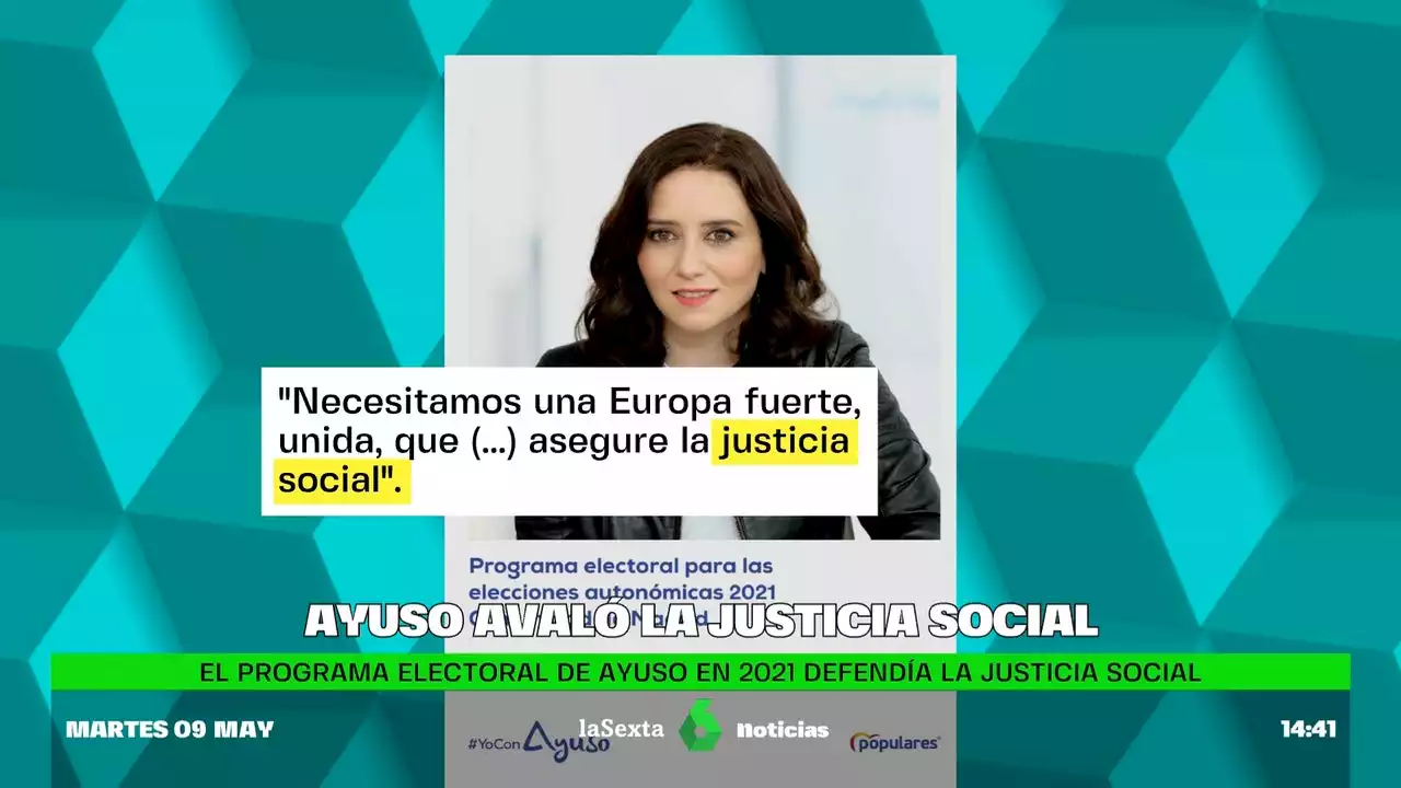 Así defendía Isabel Díaz Ayuso la justicia social en su propio programa electoral de 2021