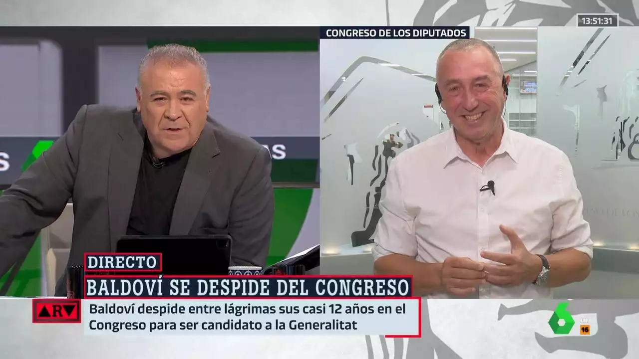 Baldoví se emociona en directo con la despedida de Ferreras en Al Rojo Vivo: 'Gracias Antonio'