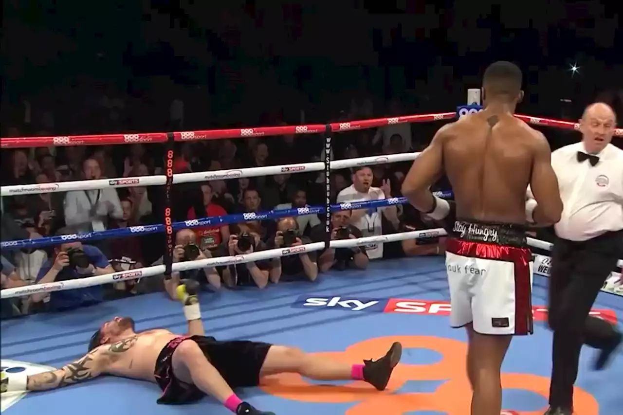 Joshua was walking away before opponent even hit the canvas after thunderous one-punch KO