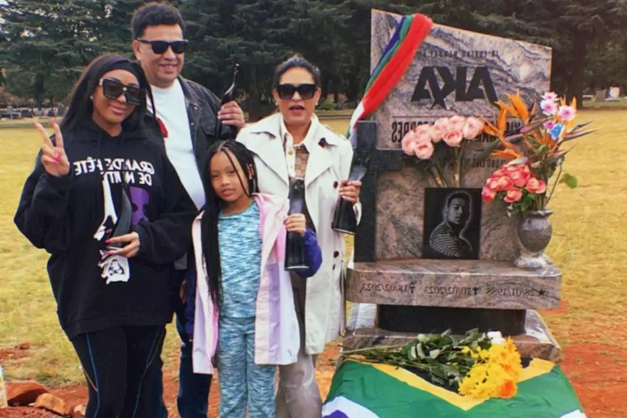 PICS: AKA's family visits the late rapper's grave to celebrate his Metro FM Music awards | The Citizen