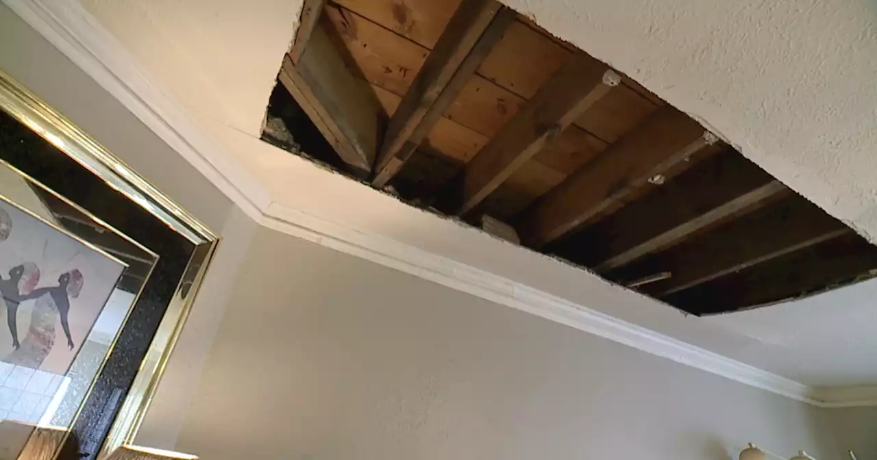 Tenant demanding answers after apartment ceiling comes crashing in on him