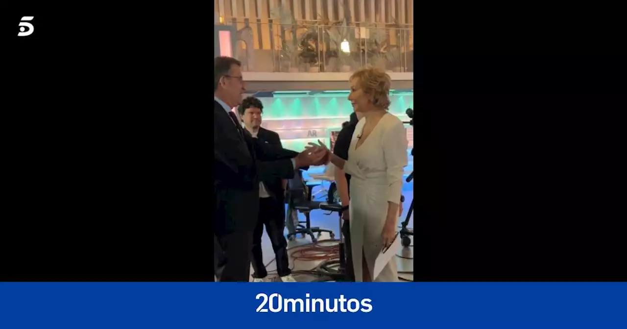 Alberto Núñez Feijóo, tras las cámaras de 'El programa de Ana Rosa': abrazos con Lecquio, Eduardo Inda y un café con Joaquín Prat