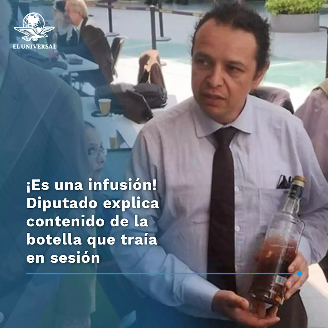 Es una infusión, no tiene alcohol; diputado explica contenido de botella de Vodka, tras polémica en redes sociales