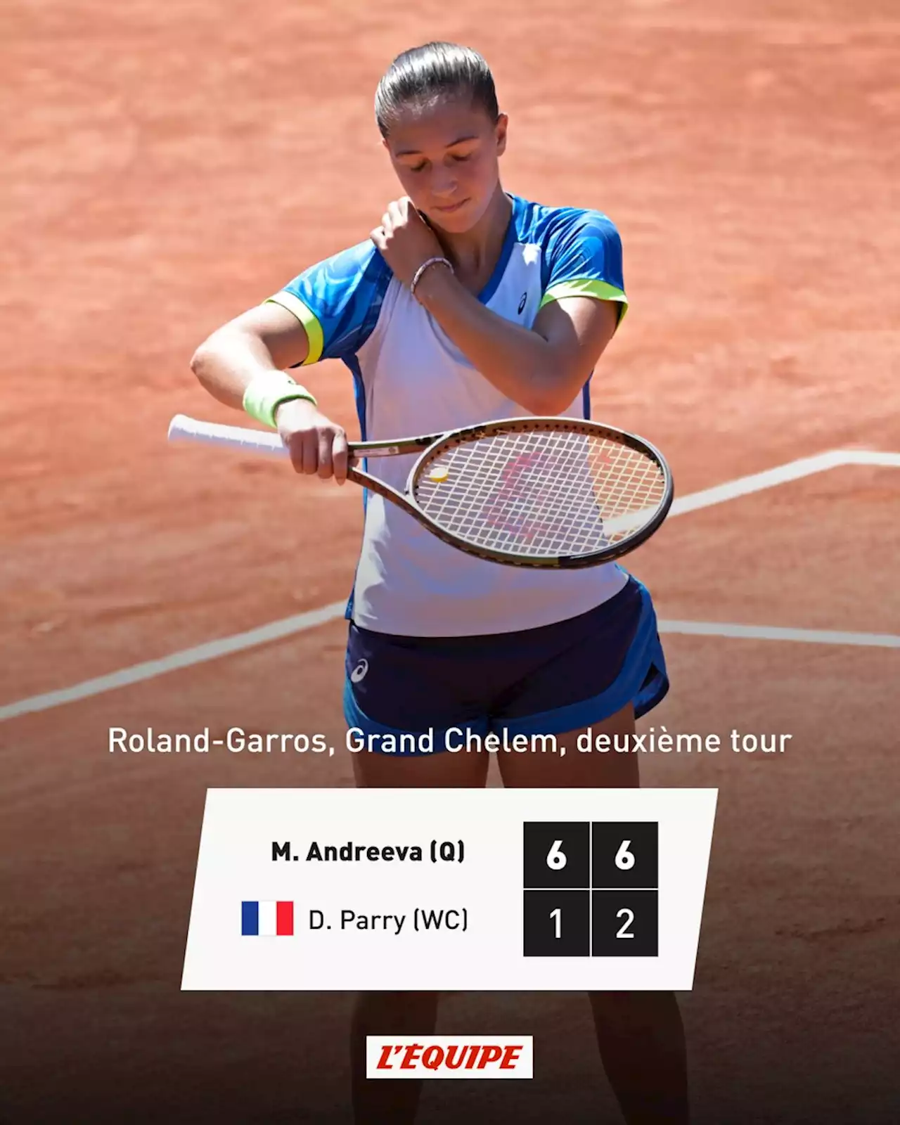 Diane Parry écartée sèchement par Mirra Andreeva au 2e tour de Roland-Garros