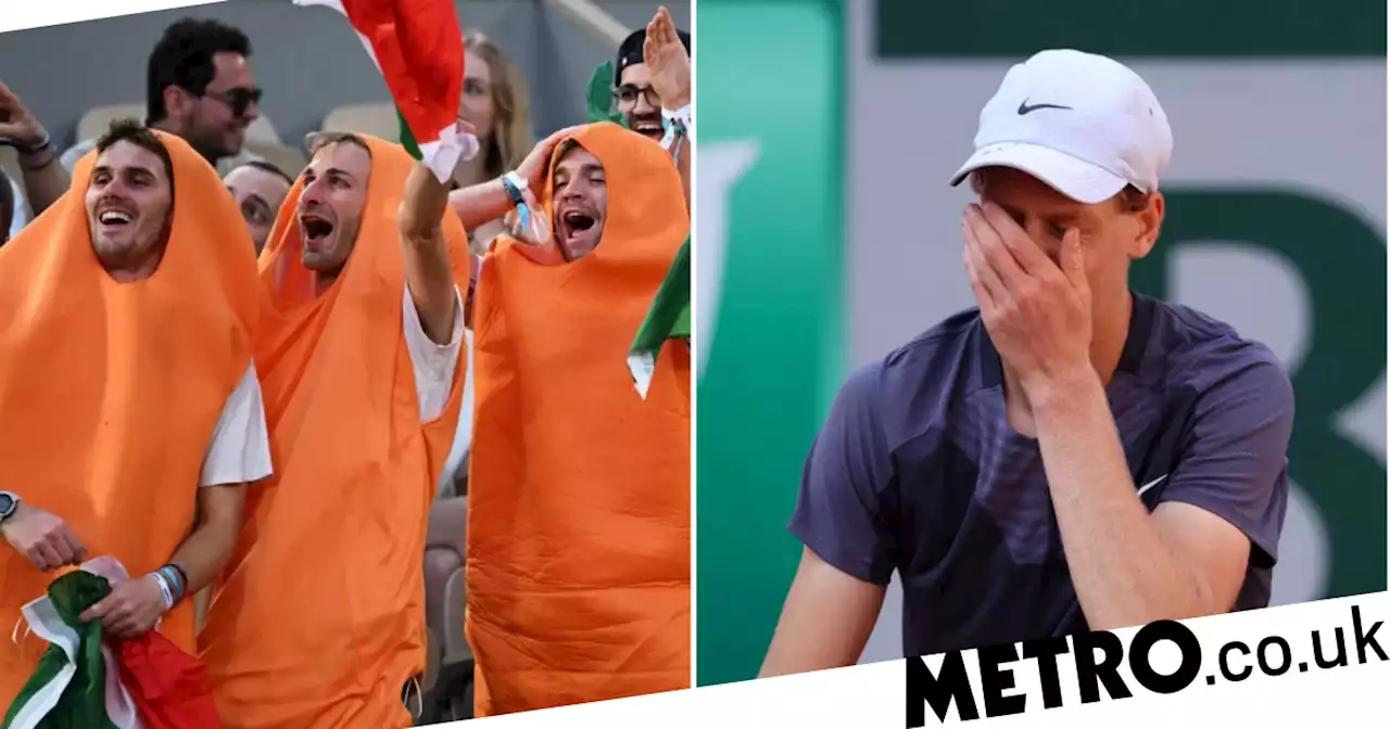 Jannik Sinner fans dressed as carrots left devastated after French Open exit