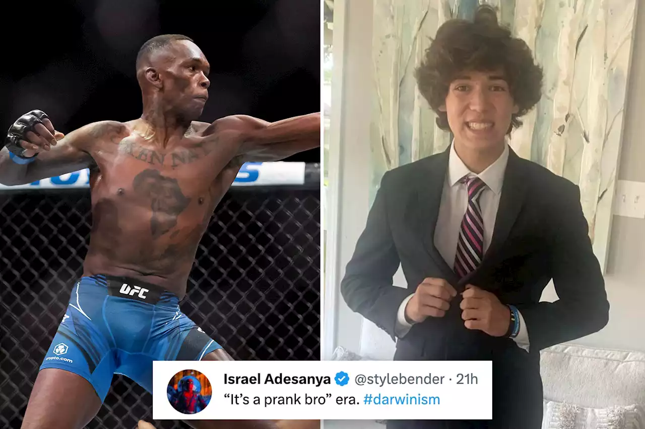 UFC star Israel Adesanya ripped for ‘darwinism’ comment about missing teen Cameron Robbins